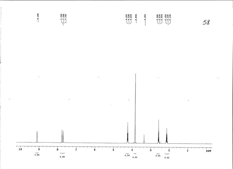 1-腈丙基-3-甲基咪唑四氟硼酸盐,CPMImBF4,683224-99-9,1-cyanopropyle-3-methylimidazolium tetrafluoroborate,核磁 NMR, H谱, 氘代DMSO