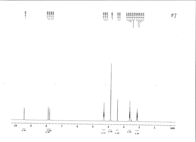 1-腈丙基-3-甲基咪唑氯盐,CPMImCl,683224-96-6,1-cyanopropyl-3-methylimidazolium chloride,核磁 NMR, H谱, 氘代DMSO